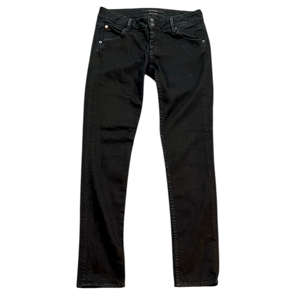 Hudson Jeans Y2K 2000s Black Skinny Denim Jeans  Low Rise Flap Pockets - 27